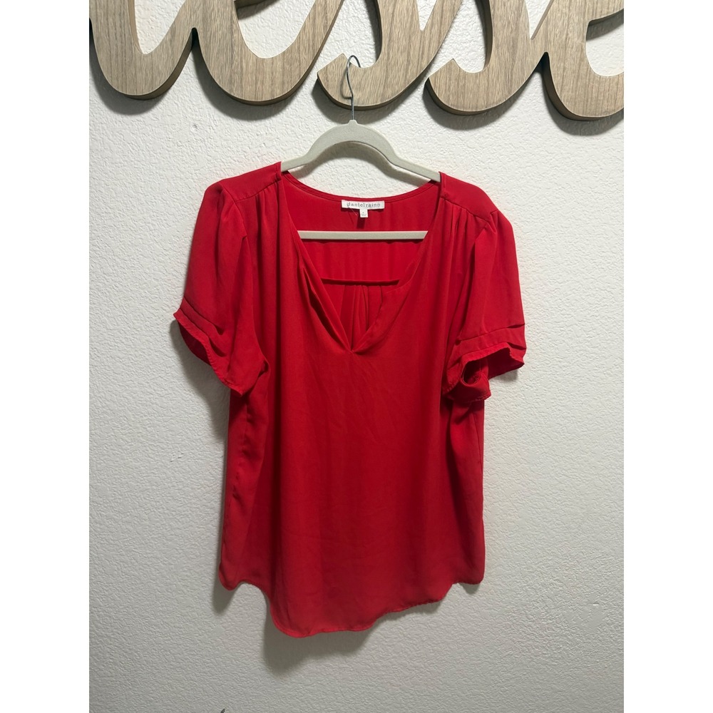 Daniel Rainn Red Blouse Size XL